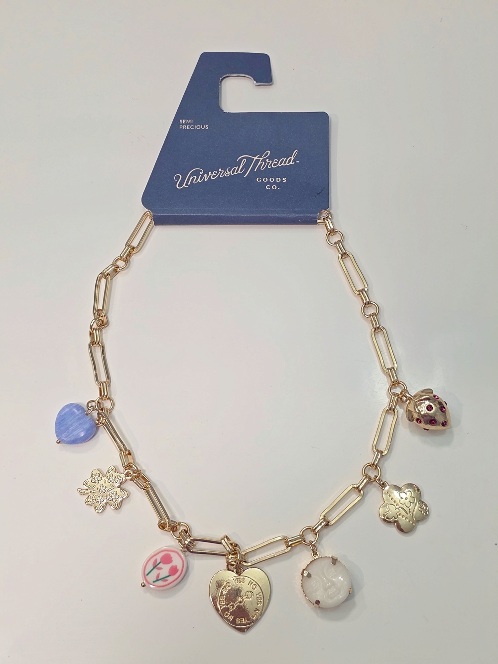 Universal Thread - Gold-Tone Paperclip Chain Charm Necklace